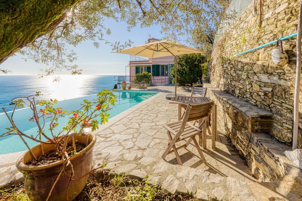 Casaviva - Ampio Trilocale Vista Mare Con Piscina - Pieve Alta Apartman Pieve Ligure Kültér fotó