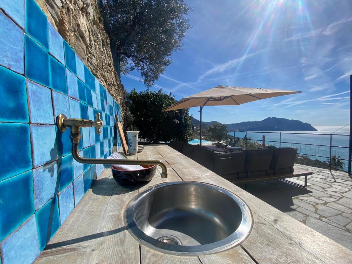 Casaviva - Ampio Trilocale Vista Mare Con Piscina - Pieve Alta Apartman Pieve Ligure Kültér fotó
